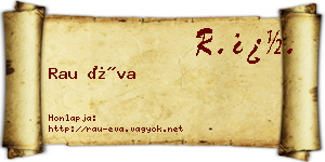 Rau Éva névjegykártya